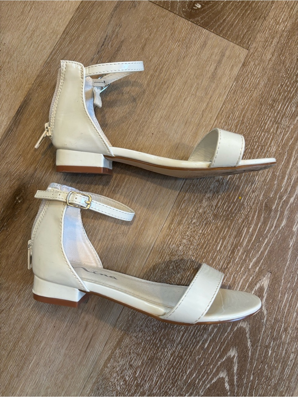 Nina White Patent Ankle-Strap Sandals for Kids - Picture 2 of 5